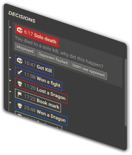 Demo of Replays.lol decision choices